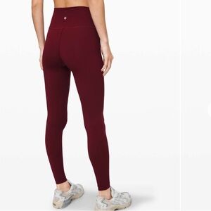 Lululemon Wunder Under High-Rise Tight 28" *Brushed Full-On Luxtreme Rouge size